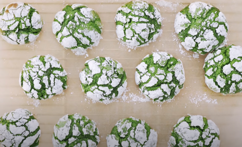 Matcha Crinkle Cookies